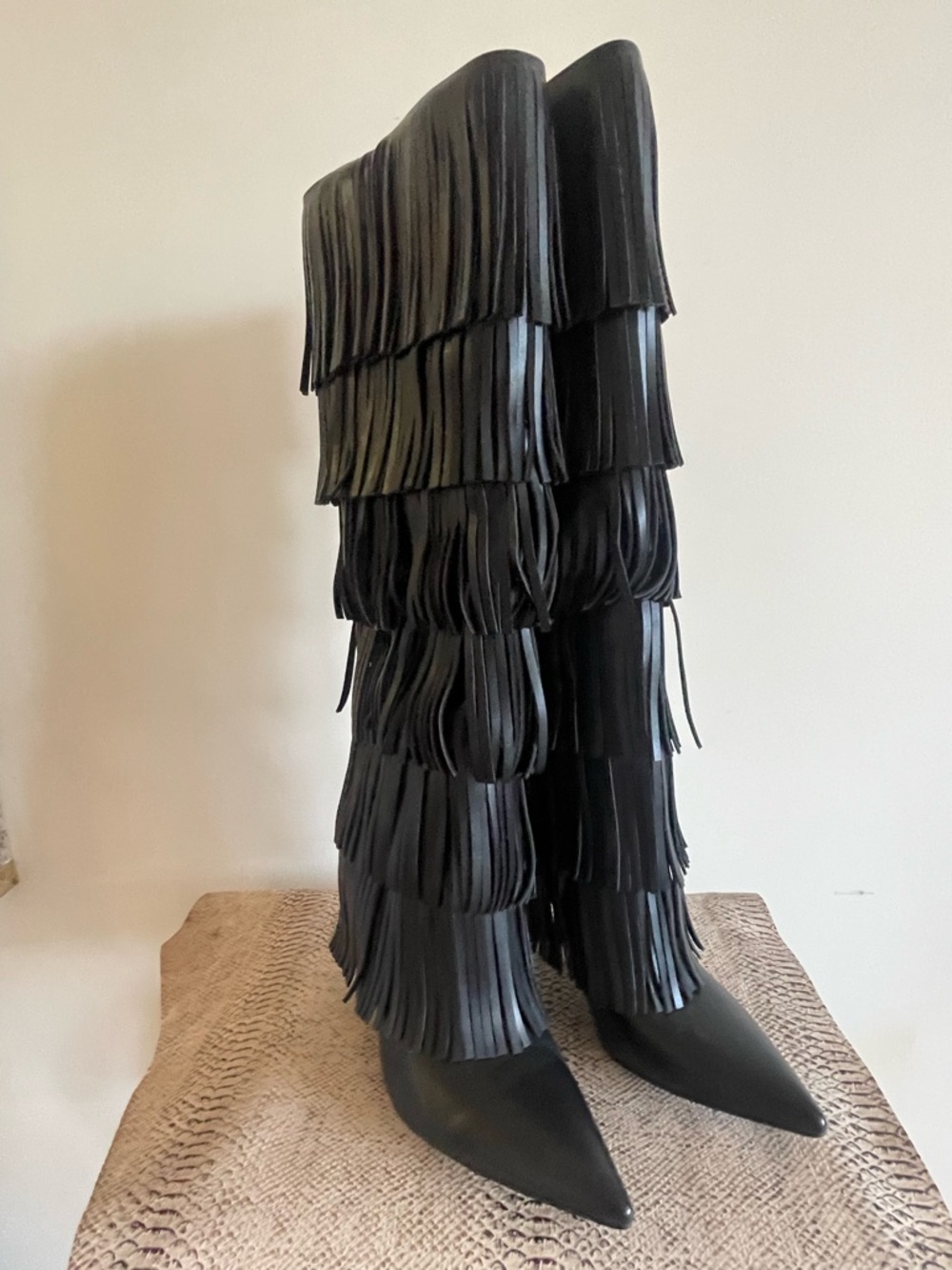 Black Fringe Boots
